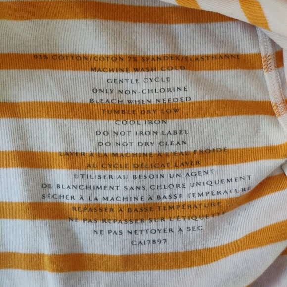Banana Republic Yellow and White Striped Tee Small - Picture 9 of 10